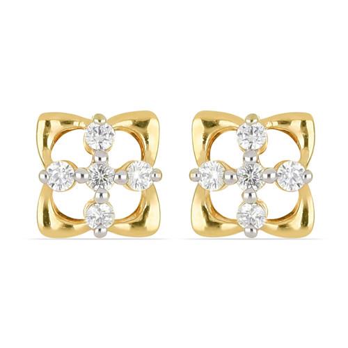 BUY 14K GOLD NATURAL WHITE DIAMOND MULTI GEMSTONE EARRINGS